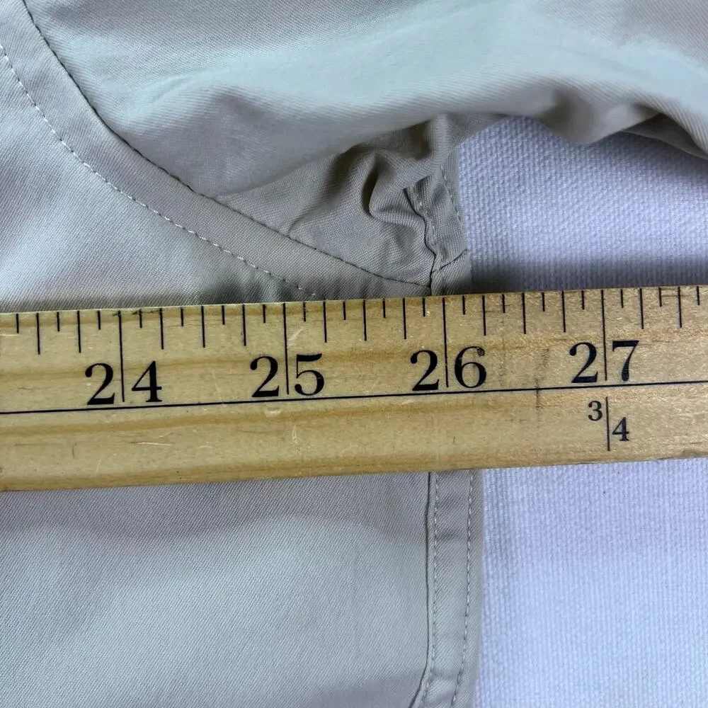 Poncho Pecos Pearl Snap Shirt Mens XL L/S Khaki Tan Western Fishing Performance - Picture 14 of 16